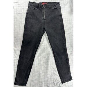 GUESS Los Angeles High Rise Exposed Zip Skinny Jeans Black Wash Women’s Sz 31